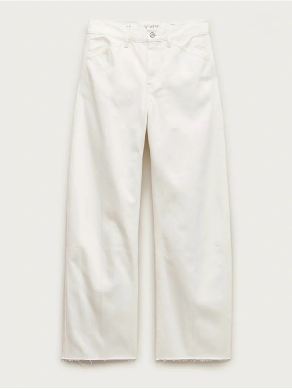 J. Crew Women’s Zoe barrel jean. Raw Hem White.24. NWT.